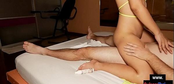  Big ass amateur Thai cutie massage with a happy end